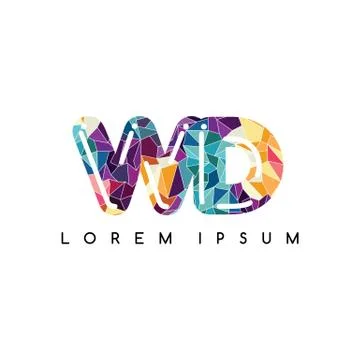 Letter initial logotype logo abstract colorful geometrical Illustrazione stock