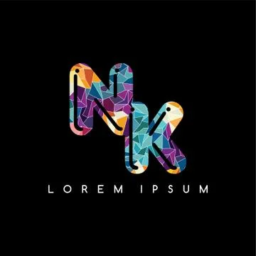 Letter initial logotype logo abstract colorful geometrical Stock Illustration