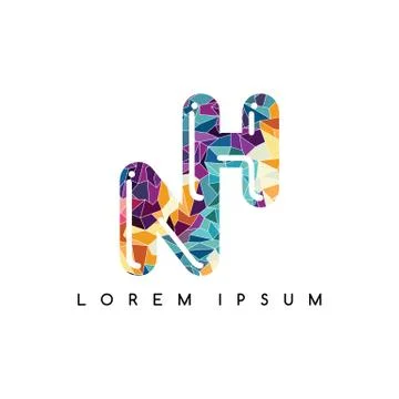 Letter initial logotype logo abstract colorful geometrical Ilustración de archivo