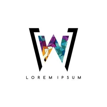 Letter initial logotype logo abstract colorful geometrical Stock Illustration