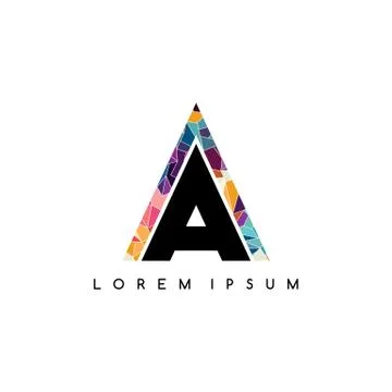 Letter initial logotype logo abstract colorful geometrical Illustrazione stock
