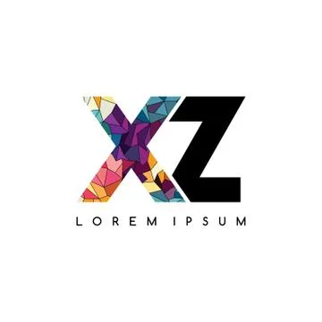 Letter initial logotype logo abstract colorful geometrical Illustrazione stock