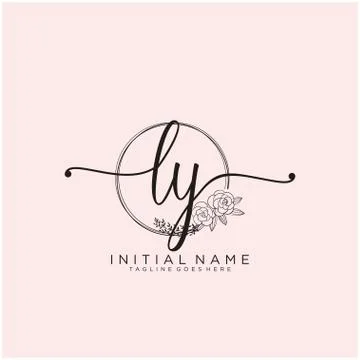 Initial LY beauty monogram and elegant logo design, handwriting