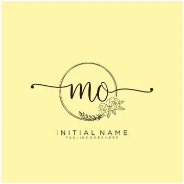 Letter Initial MO beauty monogram and elegant logo design Stock Illustration