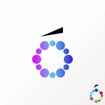 Letter initial O font circle big small monogram typography network Stock Illustration