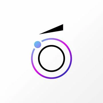 Letter initial O font with circle line hydrogen typography chemistry Illustrazione stock