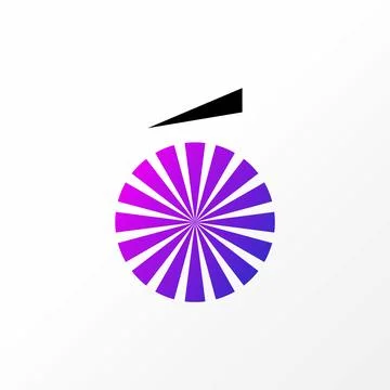 Letter initial O font like pie chart monogram typography data result Stock Illustration