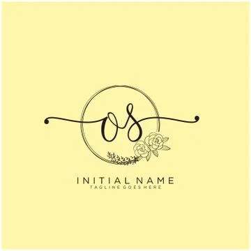 Letter Initial OS beauty monogram and elegant logo design Illustrazione stock