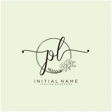 Letter Initial PL beauty monogram and elegant logo design Stock Illustration