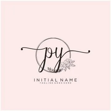 Letter Initial PY beauty monogram and elegant logo design Illustrazione stock