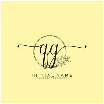 Letter Initial QG beauty monogram and elegant logo design Illustrazione stock
