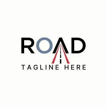 Letter initial ROAD font with one way straight driving freeway vehicle Illustrazione stock
