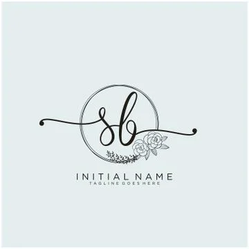 Letter Initial SB beauty monogram and elegant logo design Stock Illustration