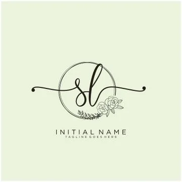 Letter Initial SL beauty monogram and elegant logo design Stock Illustration