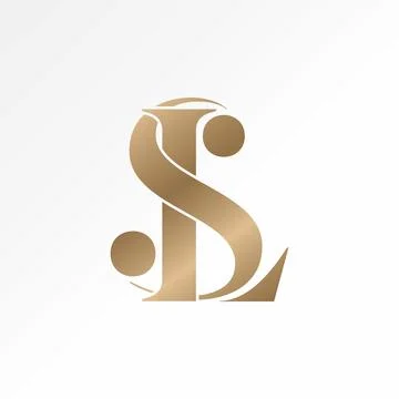 Letter initial SL or LS serif font merge connect monogram beauty brand Stock Illustration