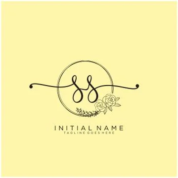 Letter Initial SS beauty monogram and elegant logo design Illustrazione stock