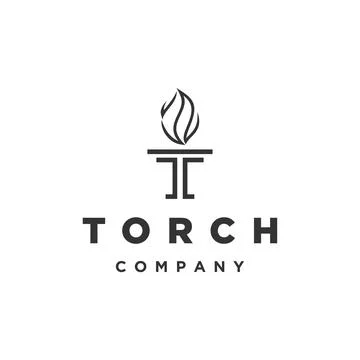 Letter Initial T for Torch logo design Stock Illustration
