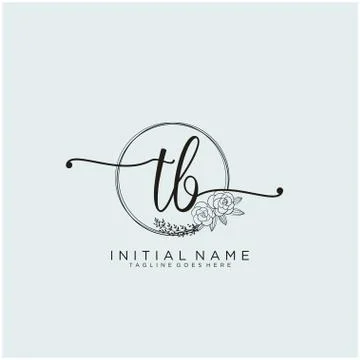 Letter Initial TB beauty monogram and elegant logo design Stock Illustration