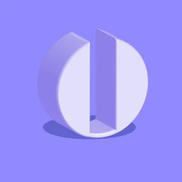 Letter initial U logo isometric shape, popart style typography violet print,  Illustrazione stock