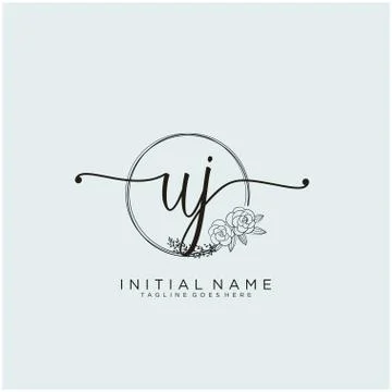 Letter Initial UJ beauty monogram and elegant logo design Stock Illustration