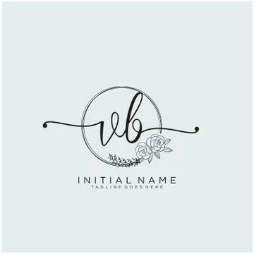 Letter Initial VB beauty monogram and elegant logo design Stock Illustration