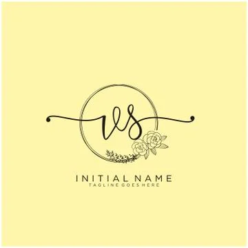 Letter Initial VS beauty monogram and elegant logo design Stock Illustration