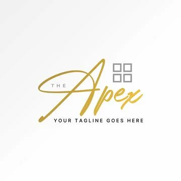 Letter initial word APEX window Related to property monogram home house Stock Illustration