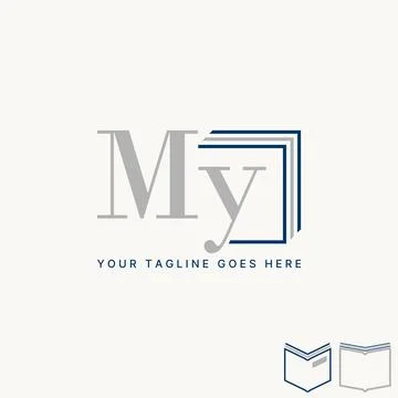 Letter initial word MY font layer paper. Related to monogram education Stock Illustration
