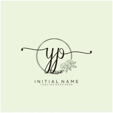 Letter Initial YP beauty monogram and elegant logo design Illustrazione stock
