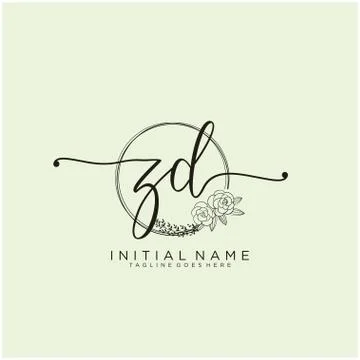 Letter Initial ZD beauty monogram and elegant logo design Stock Illustration
