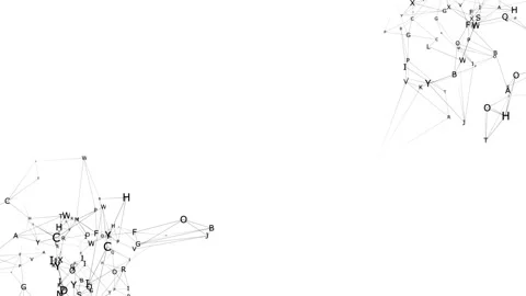 Letter Islands.Network Connection Cloud. Dark background, rotating flickering Stock Footage 97787405