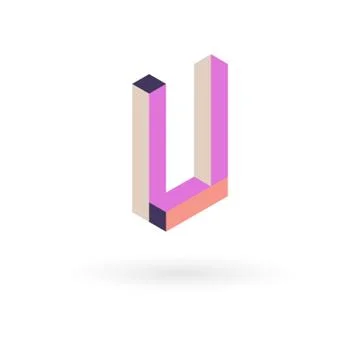 Letter isometric logo design. Stock Illustration