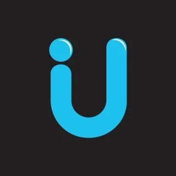 Letter iu simple line logo vector Illustrazione stock