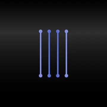 Letter I.Vector technology font. Digital alphabet element. Isolated. Microchip Stock Illustration