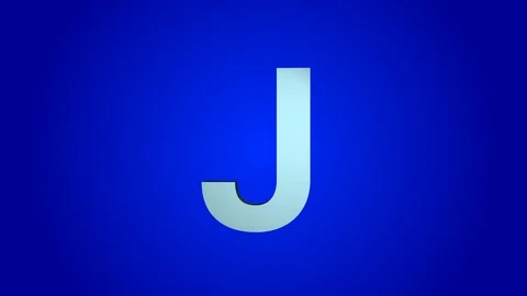 The letter J 3-D rotating on a blue background Stock Footage 114239486