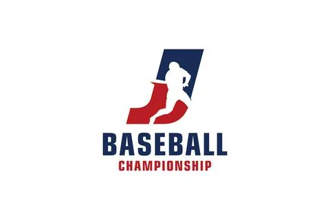 Letter J with Baseball Logo Design. Vector Design Template Elements for Spo.. Stock Illustration