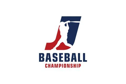 Letter J with Baseball Logo Design. Vector Design Template Elements for Spo.. 스톡 일러스트