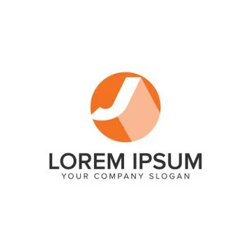 Letter J circle shadow logo. negative space design concept template. fully ed Stock Illustration
