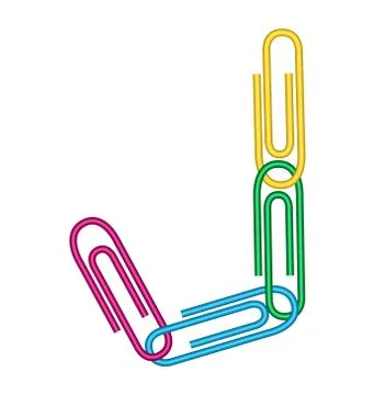 Letter j with clips Stock Illustration