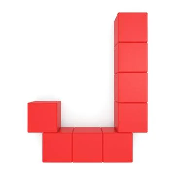 Letter j cubic red Illustrazione stock