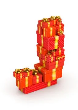 Letter J from gifts Illustrazione stock