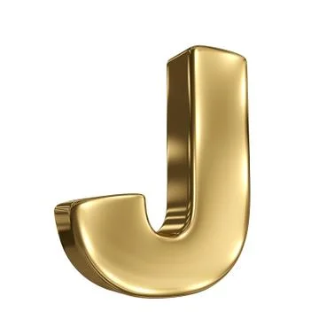 Letter j from gold solid alphabet Illustrazione stock