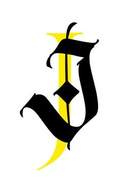 Letter J, in the Gothic style. Vector. Alphabet. The symbol is isolated on a Stock Illustration