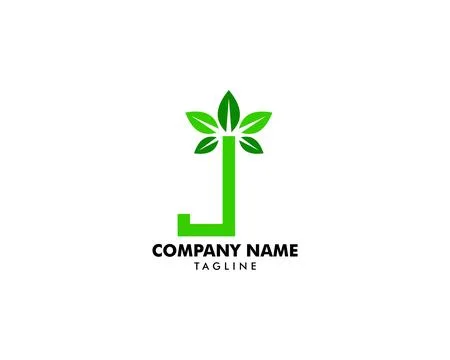 Letter J leaf initial logo template Illustrazione stock