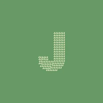 Letter J logo with pixel pattern Illustrazione stock
