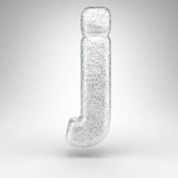 Letter J lowercase on white background. Creased aluminium foil 3D letter with Illustrazione stock