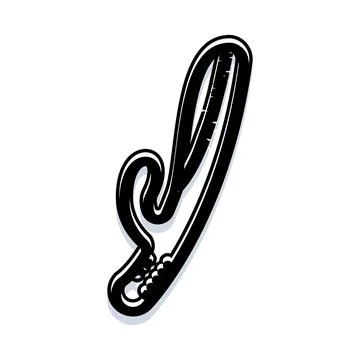 Letter j script monogram tattoo style design Stock Illustration