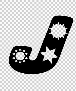 Letter J Star Pattern Silhouette Stock Illustration