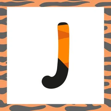 Letter J with tiger pattern Stock Illustration