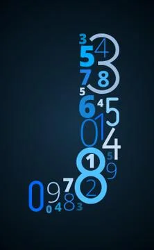 Letter J, vector font from numbers Stock Illustration